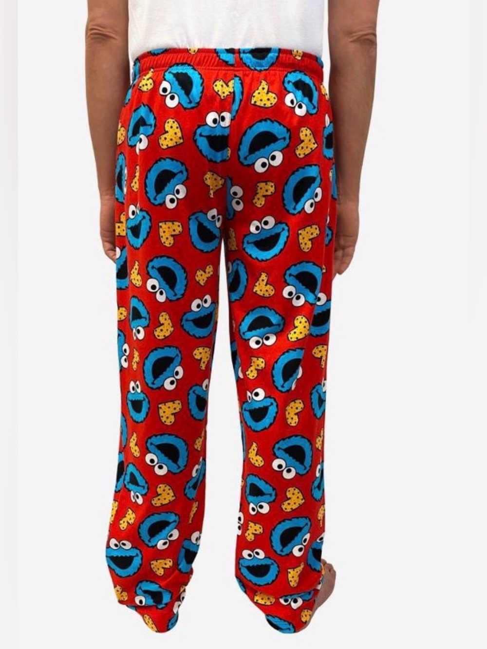 Sesame Street Cookie Monster Pajama Pants Red Heart Print Men’s L/XL